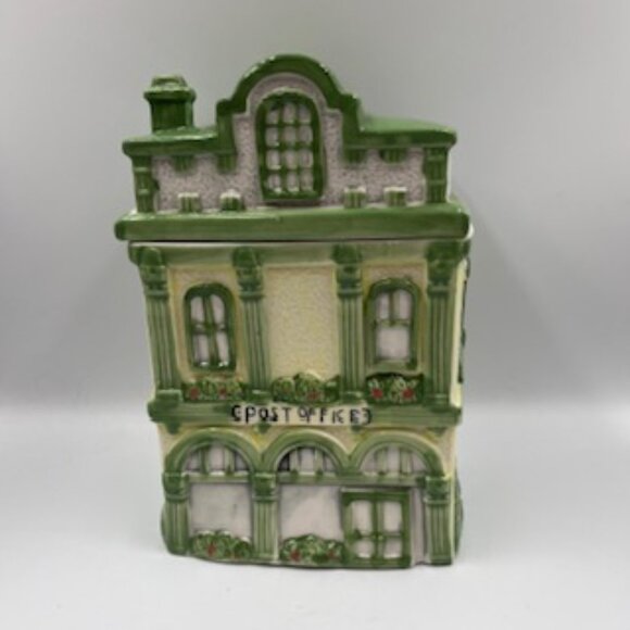 Vintage Post Office Victorian Style Ceramic Cookie Jar Hand painted - Picture 3 of 12